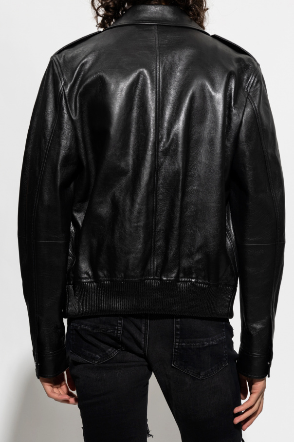 Black Leather jacket Amiri - IetpShops Norway - MONCLER T-SHIRT